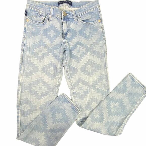 Rock & Republic Berlin Dreamcatcher Skinny Jeans Size 4 Blue White - Picture 1 of 14